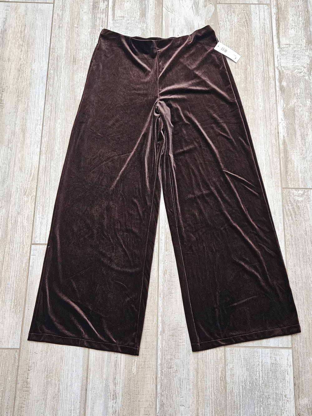 Chocolate Brown Velvet Wide-Leg Bottoms